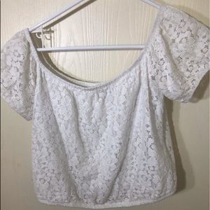 Cropped lace top